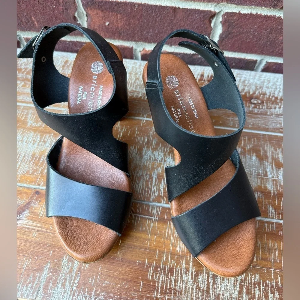 Eric Michael Leather Platform Sandals